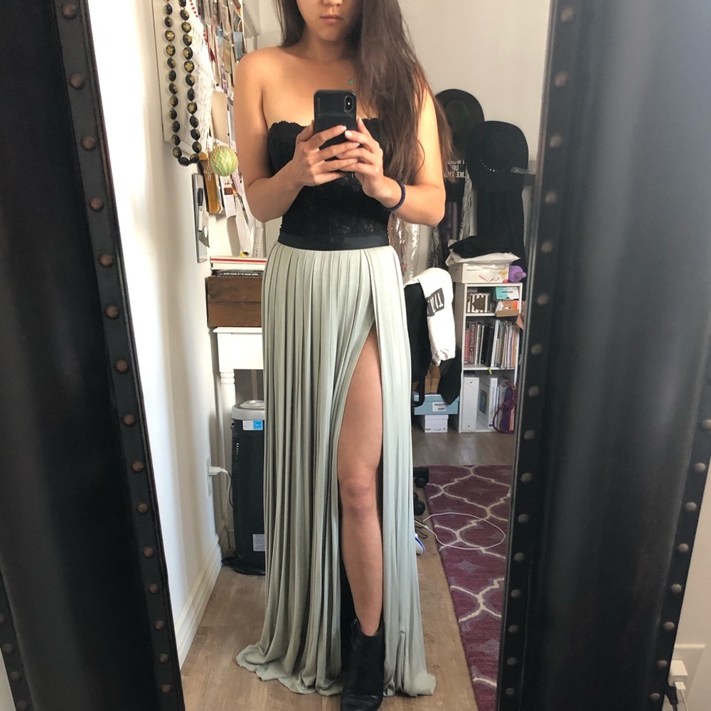 UO double slit gray slate jersey maxi skirt size 0